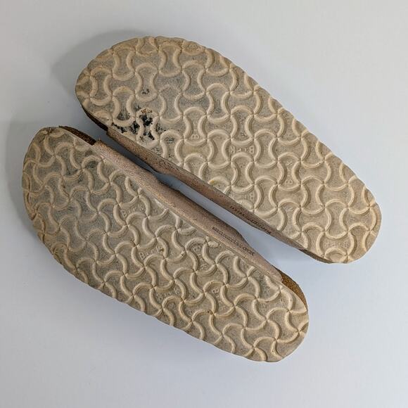 Birkenstock Sandals Arizona EU 40 Pink Gold Flat Slides Leather Open Toe Slip On - Picture 10 of 15